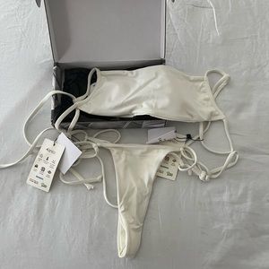 NWT White Bikini Set Adjustable Straps